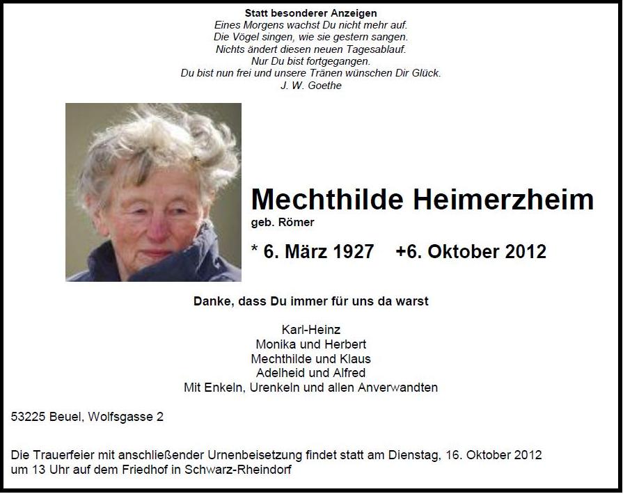 Mechthilde Heimerzheim Beuel